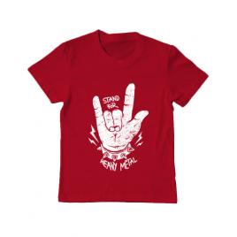 Tricou adler copil stand for heavy metal rosu