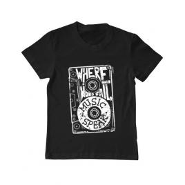 Tricou adler copil where words fail, music speaks negru