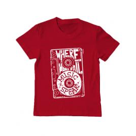 Tricou adler copil where words fail, music speaks rosu