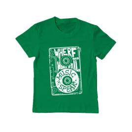 Tricou adler copil where words fail, music speaks verde mediu
