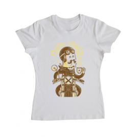 Tricou adler dama coffee racer alb