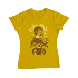 Tricou adler dama coffee racer galben