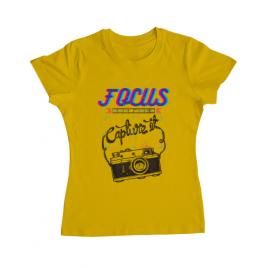 Tricou adler dama focus and than capture it galben
