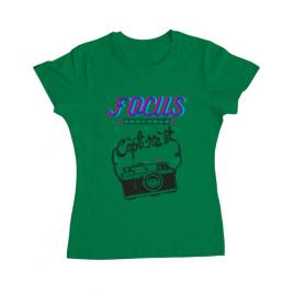 Tricou adler dama focus and than capture it verde mediu