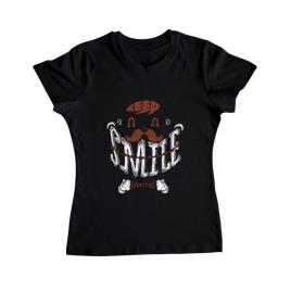 Tricou adler dama keep smile everyday negru