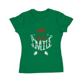 Tricou adler dama keep smile everyday verde mediu