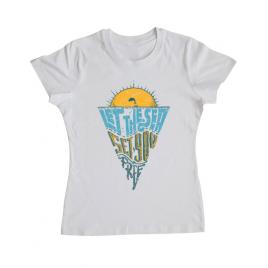 Tricou adler dama let the sea, set you free alb