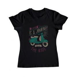 Tricou adler dama life is a journey enjoy the ride negru