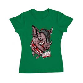 Tricou adler dama pig saw verde mediu