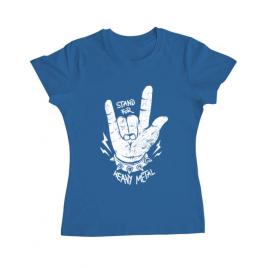 Tricou adler dama stand for heavy metal albastru azuriu