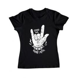 Tricou adler dama stand for heavy metal negru