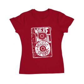 Tricou adler dama where words fail, music speaks rosu