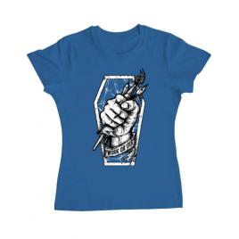 Tricou adler dama work or die albastru azuriu