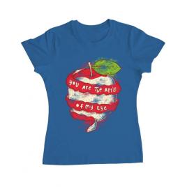 Tricou adler dama you are the apple of my eye albastru azuriu