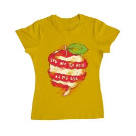 Tricou adler dama you are the apple of my eye galben
