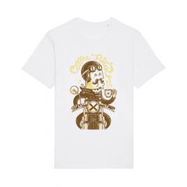 Tricou stanley stella barbat coffee racer alb