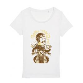 Tricou stanley stella dama coffee racer alb