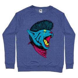 Bluza adler barbat cat punk albastru melanj