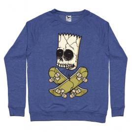 Bluza adler barbat death of skateboarder albastru melanj