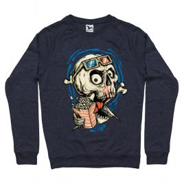 Bluza adler barbat skull movie denim inchis