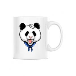 Cana personalizata panda sailor alb