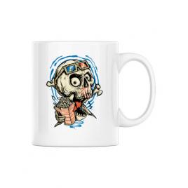 Cana personalizata skull movie alb