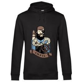 Hoodie barbat cu gluga adventure of the sea negru