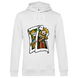 Hoodie barbat cu gluga card alb