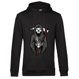 Hoodie barbat cu gluga coffee reaper negru