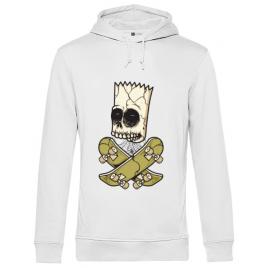 Hoodie barbat cu gluga death of skateboarder alb