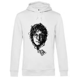 Hoodie barbat cu gluga imagine cassette alb
