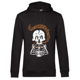 Hoodie barbat cu gluga its coffee time negru