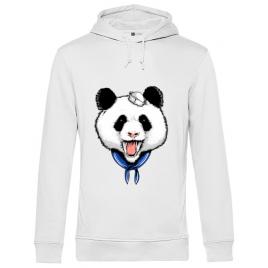 Hoodie barbat cu gluga panda sailor alb