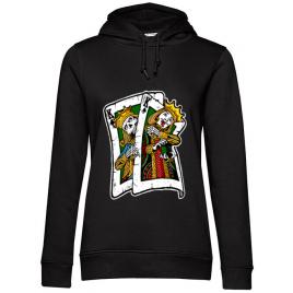 Hoodie dama cu gluga card negru
