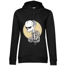 Hoodie dama cu gluga death of grandfather negru