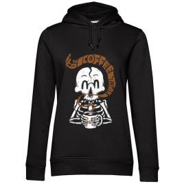 Hoodie dama cu gluga its coffee time negru