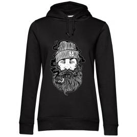 Hoodie dama cu gluga sailor man negru