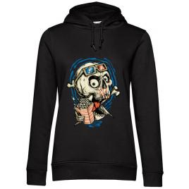 Hoodie dama cu gluga skull movie negru