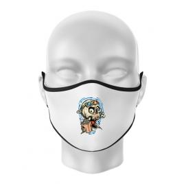 Masca personalizata reutilizabila skull movie alb