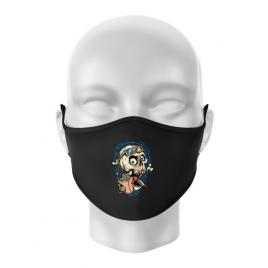 Masca personalizata reutilizabila skull movie negru