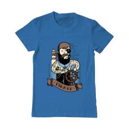 Tricou adler barbat adventure of the sea albastru azuriu