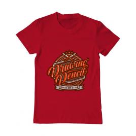 Tricou adler barbat drawing pencil rosu