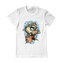 Tricou adler barbat skull movie alb