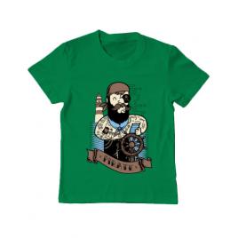 Tricou adler copil adventure of the sea verde mediu