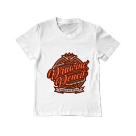 Tricou adler copil drawing pencil alb