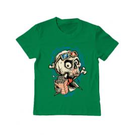 Tricou adler copil skull movie verde mediu