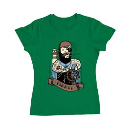 Tricou adler dama adventure of the sea verde mediu