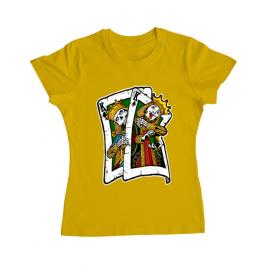 Tricou adler dama card galben