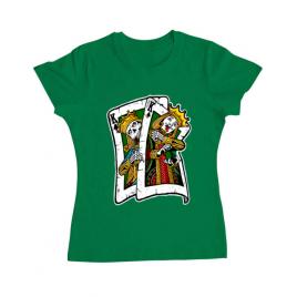 Tricou adler dama card verde mediu