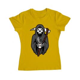 Tricou adler dama coffee reaper galben